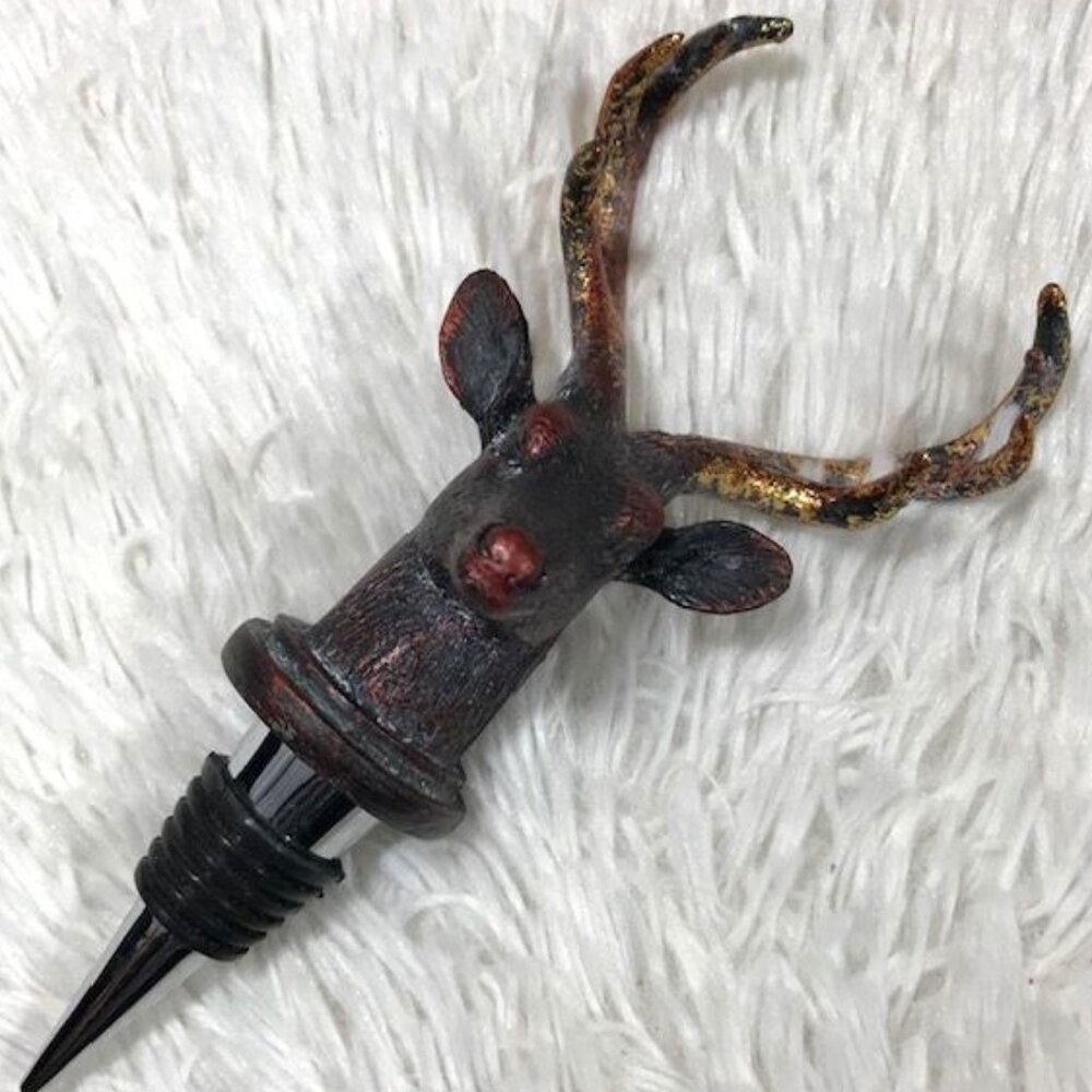 NWOT Caffco Intl. Antler Hill Stag Biltmore Inspiration Collection Wine Stopper